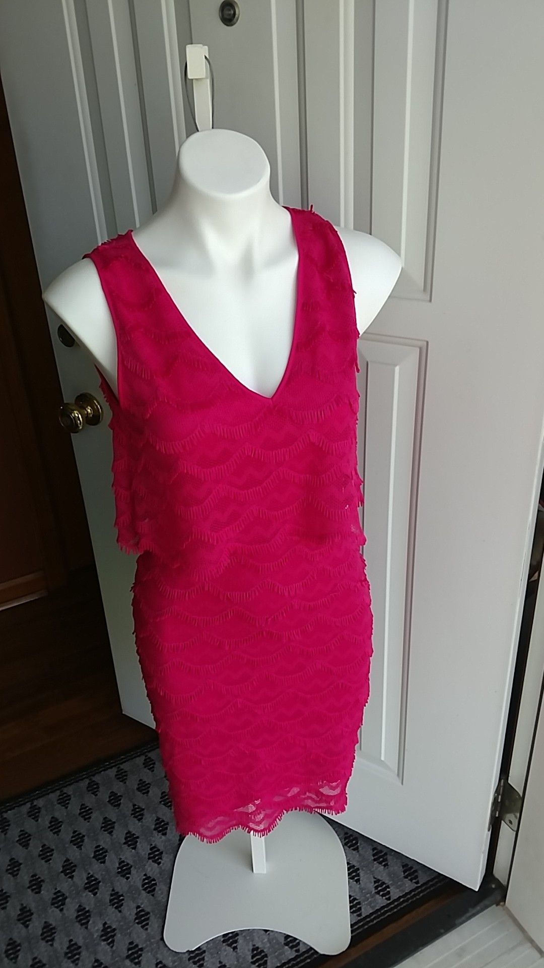 Dress Hot Pink Stunning Sleeveless Sz 8 Misses