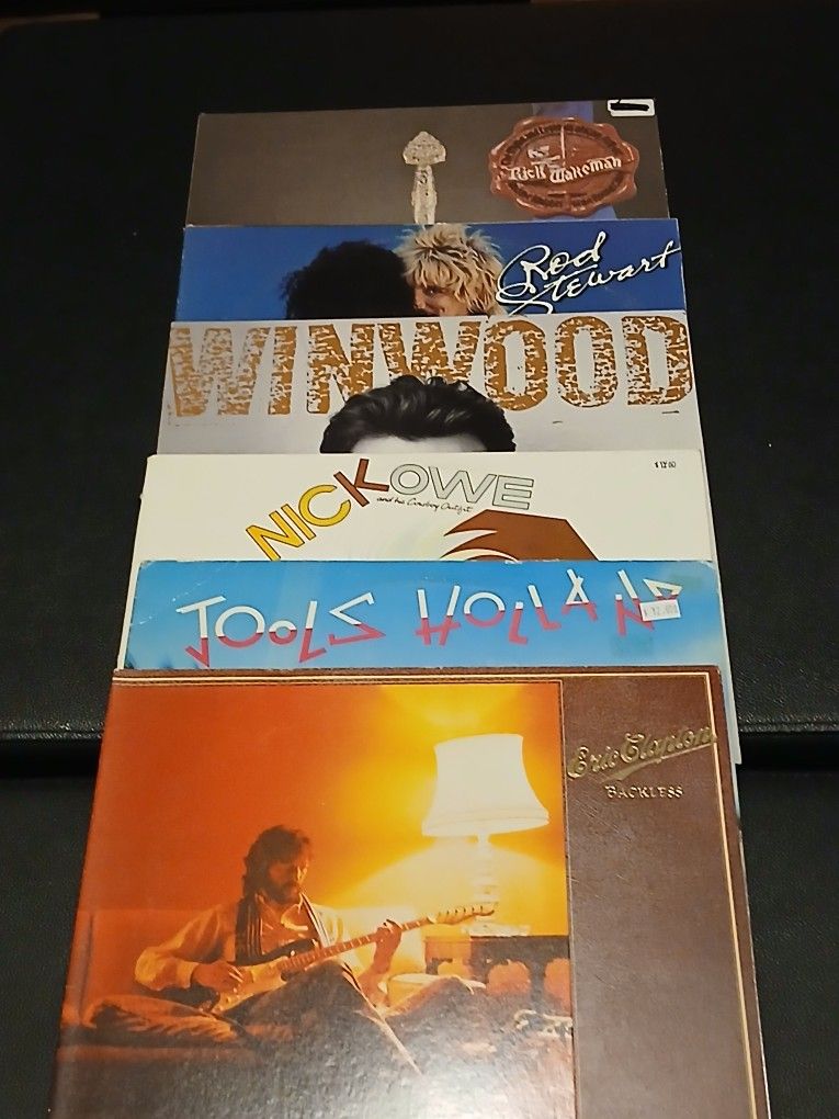 GIVE THE GIFT OF MUSIC 🎶British Bundle (6) Vintage Vinyl Records CLAPTON Nick Lowe WINWOOD 