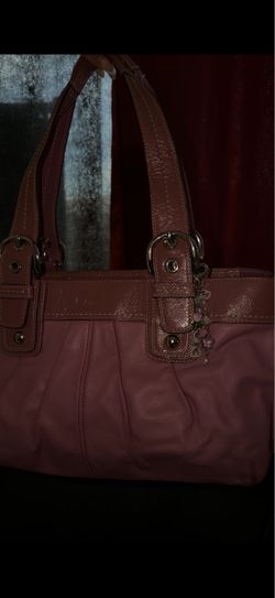 Coach Mauve pink pleated soho tote