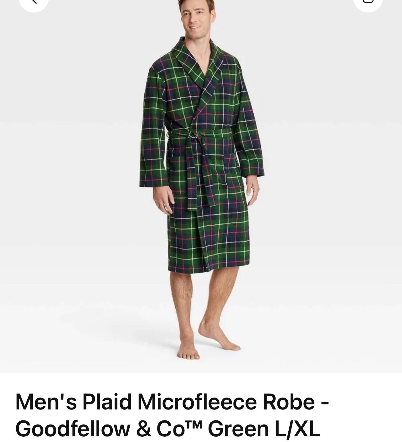 New Men’s Microfleece Robe Size Large/XL