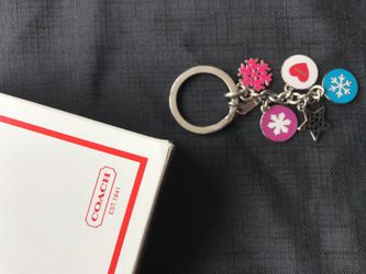 COACH snowflake charm key ring
