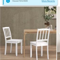 Slickblue Set of 2 Brown/Black/White Ladder Back Wooden Dining Chairs with Wide Seat for...