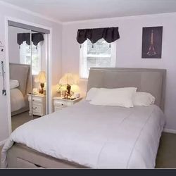 Bed queen platform with drawers