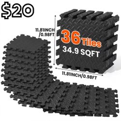 [NEW] 12x12" Foam Mats - 36pc Black Puzzle Gym Garage Tiles