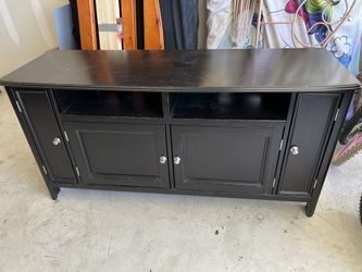 Solid Wood Black TV Stand / Media Console - 60"