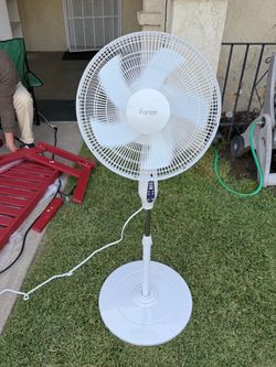 16" Pedestal Fan, Adjustable Oscillating DC Standing Fan with Remote for Home, 3 Speeds, Less Noise