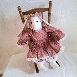Vintage Country Easter Bunny Rabbit Dress Bloomers 15"