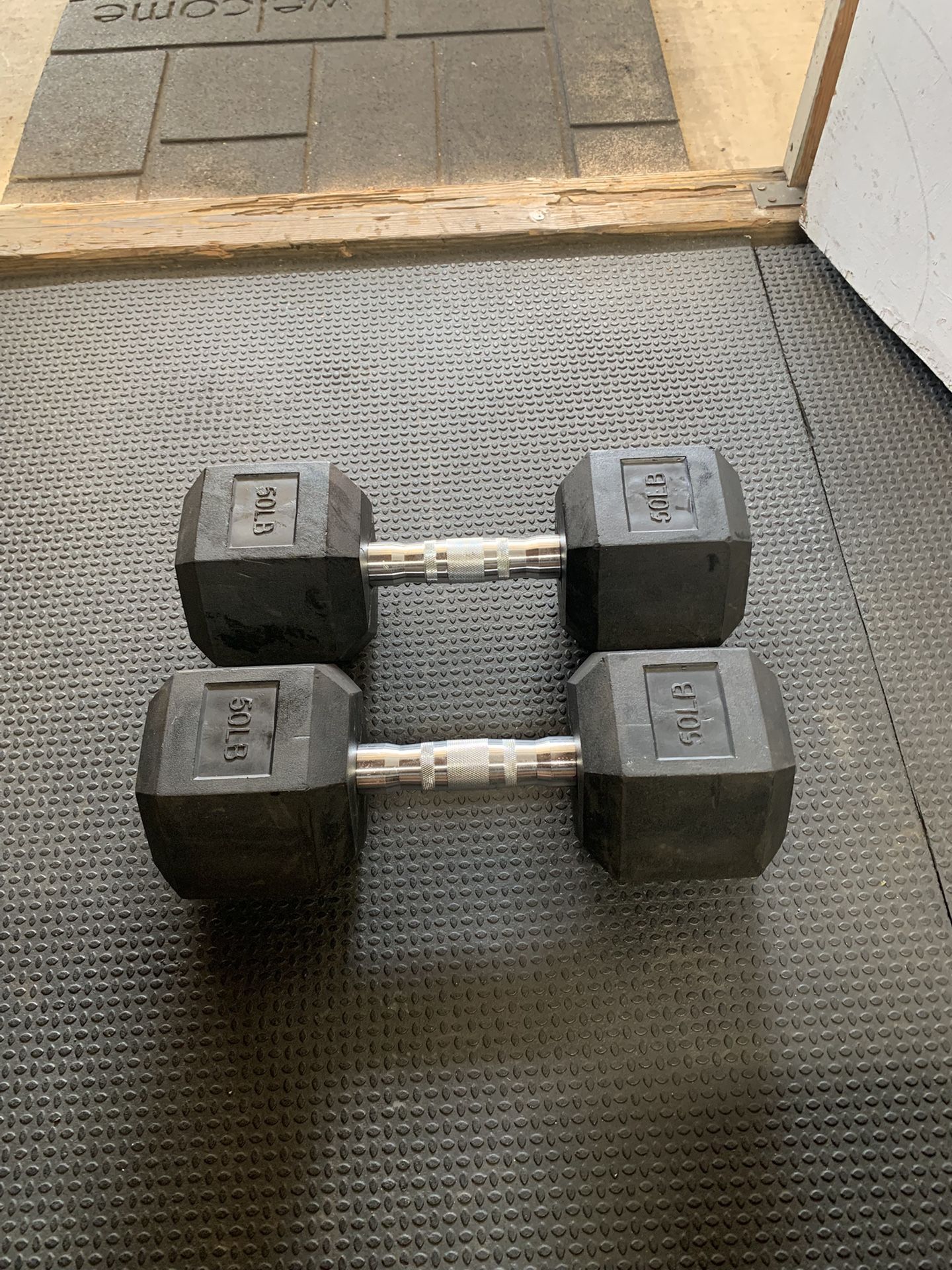 Rubber Coated Dumbbells Set