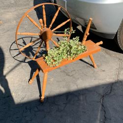 Antique Wooden Spinning Wheel 
