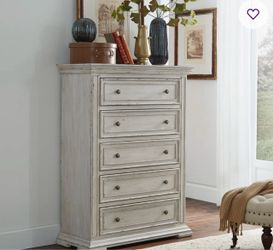 5-Drawer Chest Dresser Antique White