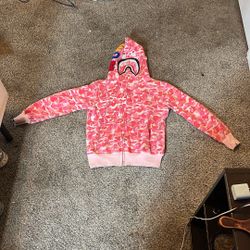 Pink bape hoodie 