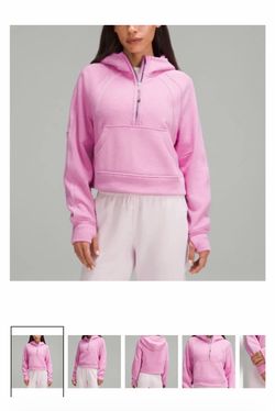 Lululemon Pink Half-Zip Cropped Hoodie