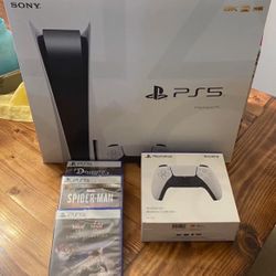 Brand New PS5 Console Disc Version 3 Game + 1 Controller Bundle 