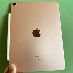Apple IPad Air 4th Generation (10.9” Liquid Retina/ 2020 Model / pink) 64GB with keyboard case, pen & Accessories (256Gb $499)