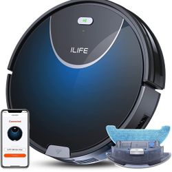 ILIFE V80 Max Mopping Robot Vacuum and Mop Combo - 2000Pa Suction Wi-Fi Automatic Vacuum Cleaner Robot Works with Alexa - 750ml Dustbin Robotic Vacuum