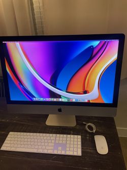 2020 Apple iMac Big 27-inch 5K Retina display 3.1ghz 6 Core i5 Intel 16gb Ram 256gb Ssd. New Sequoia macOS. Wireless Keyboard and Mouse. Works Great. 