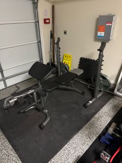Weight bench set with weights