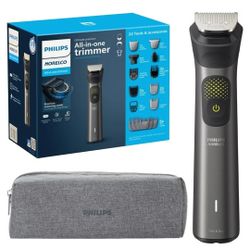 Philips Multigroom Series 9000 24-in-1 Trimmer Beard, Hair & Body Grooming Kit | Precision Trimming Comb, Self-Sharpening Steel Blades, BeardSense Tec