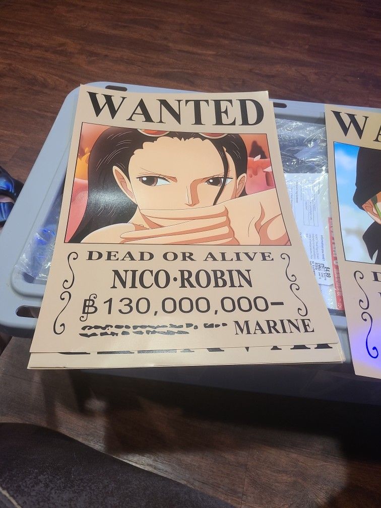 Wanted Dead Or Alive NICO ROBIN Marine Anime Poster One Piece Manga Series