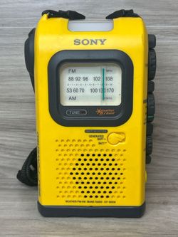 Sony ICF-B05W Weather/FM/AM 3-Band Self-Powered Radio Yellow (PO1026172)