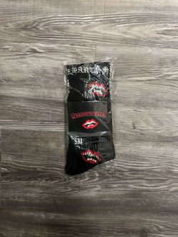 Black Chrome Heart Socks