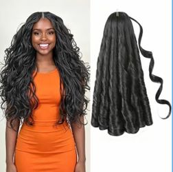 French Curl Braiding Hair 22 Inch Protein Fiber Close to Human hair Pre Stretched Bouncy Braiding Hair Loose Wavy Crochet Braids French Curls Hair Ext