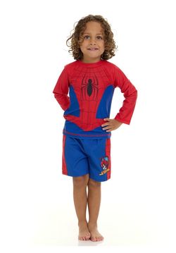 NWT spiderman 2 piece rashguard and swim trunks size 3t
