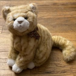 GUND Deluxe Plush Orange Striped Tabby Cat Kitten Sitting 11" Rare