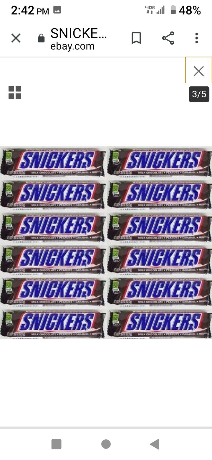 12- Snickers Regular Size Candy Bars
