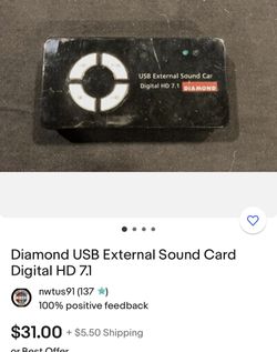 Diamond USB External Sound Card Digital HD 7.1
