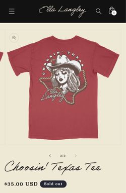 Stage coach 2026 ELLA LANGLEY  choosing Texas RED short sleeve T-shirt