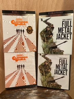 Stanley Kubrick’s Full Metal Jacket 4K Blu ray Brand New & Selaed + Slipcover & A Clockwork Orange 4K + Blu ray  + Slipcover Brand New & sealed
