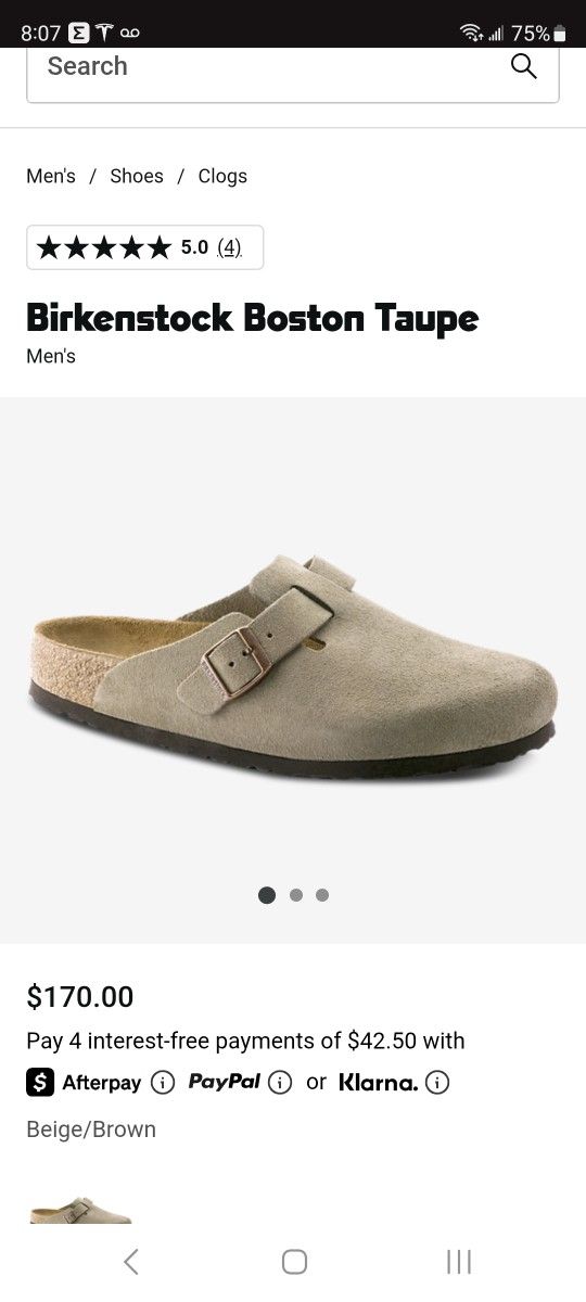 Birkenstock Boston Taupe 10 - Lightly Used