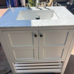 White Vanity  Marble Top