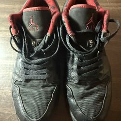 Nike Air Jordan 1 Retro Low Black-Silver-Red Men's Sneakers Size 11 309192-001