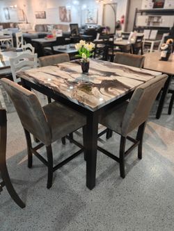 Counter Height Dining Table with 4 Chairs