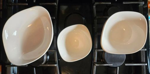 🔥5-Pc Villeroy & Boch Luxury White Porcelain Serving Bowls Lot
