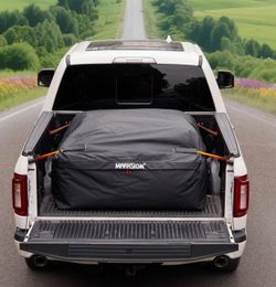 Truck Bed Cargo Bag, 34 Cu Ft, 100% Waterproof with Heavy Duty PVC 57''x48''x22'', Secured with 4 Built-in Tie Down Straps, Heat-Sealed Seams, 3-Sided