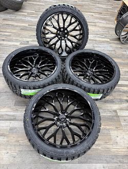 24x12 TIS 565B WHEELS GLOSS BLK 6x139.7 | 6x135 RIMS + 33” MT TIRES CHEVY GMC FORD TACOMA