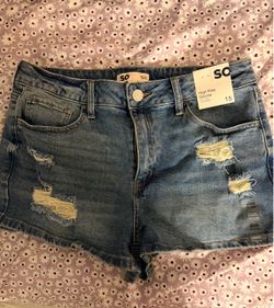 SO High Rise Shortie Denim Shorts Size 15