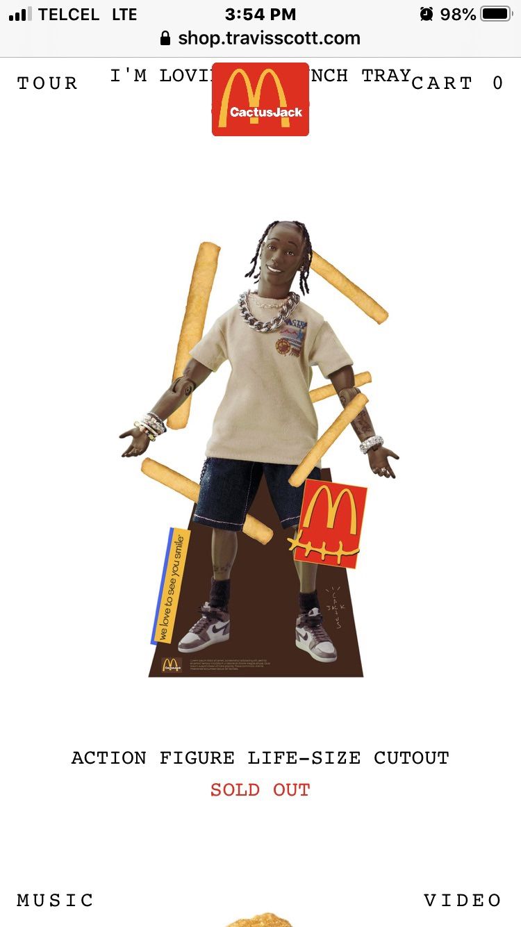 Travis Scott Cactus Jack X McDonald’s 6ft tall Cardboard Cutout