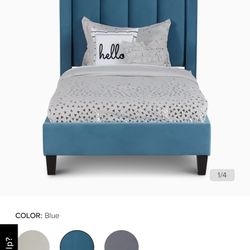 Blue Velvet Bed Frame 