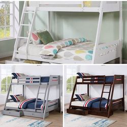$499 bunk bed with 2 brand new mattress full twin