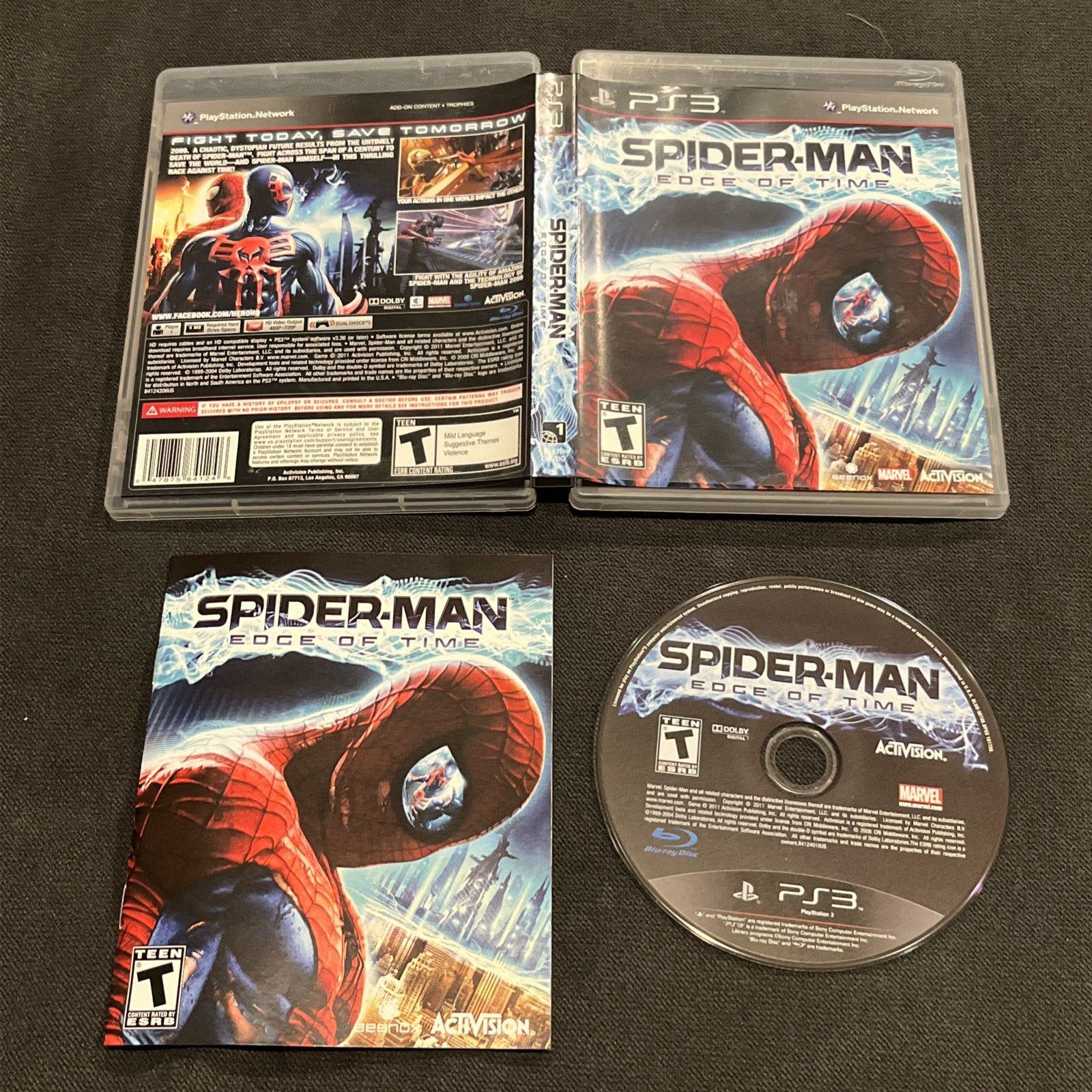 Spider-Man Edge Of Time Sony PlayStation 3 PS3 Complete CIB w/ Manual