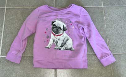 4T Girls Purple Pug Sweatshirt