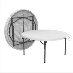 Round White Folding Table 