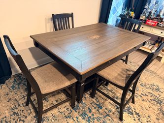 Ashley Tyler Creek Counter-Height Dining Table + 4 Chairs – Wine Rack