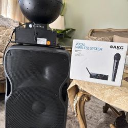 Alto TS115w 15 inch speakers with Disco Ball and Microphone