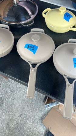 Pans and pots  Comes with 8.5 inch pan non stick  Brand: our place  Brand new  Pick up in sun valley  Cash only