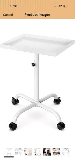 Salon Tray on Wheels, Salon Tray Cart Tattoo Tray Rolling Trolley, Hair Stylist Tray Height Adjustable, Dental Tray Hairdresser Tray Rolling Table Tra
